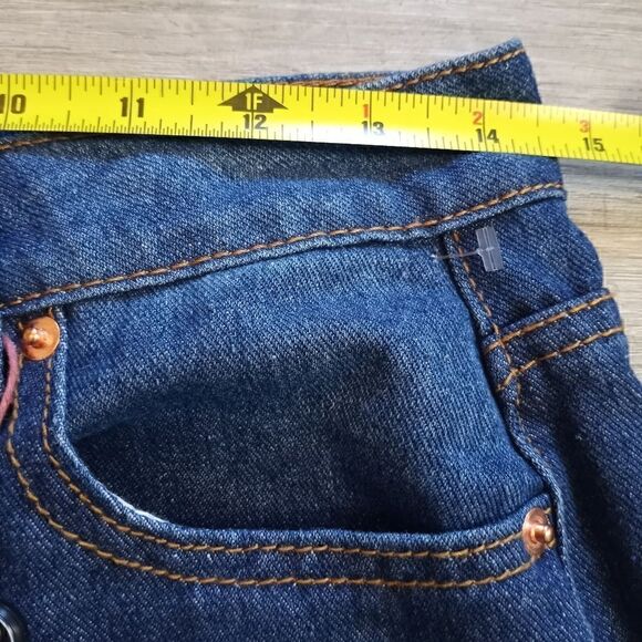 Denim Blvd Los Angeles Distressed Mom Jeans size 5 Dark Wash Blue NWT - Picture 10 of 12